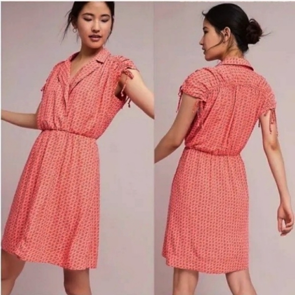 Anthropologie Maeve Carlotta Ruched Dress Sz S
